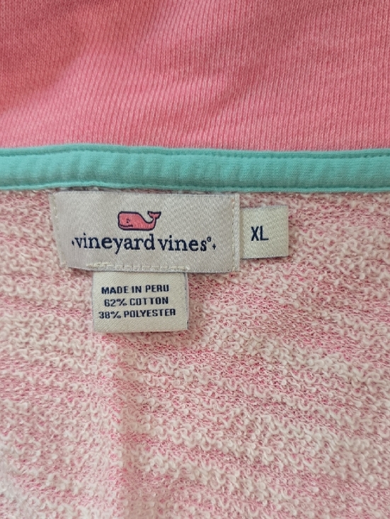 Vineyard Vines Pink Pullover with Aqua Trim - Picture 2 of 5